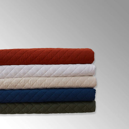 Quilt Set King Rust Lightweight Bedspread Soft Reversible Coverlet for All Season 3Pcs Burnt Orange Diamond Quilted Bedding Sets (1 Quilt 2 Pillow Shams)(106"X96")