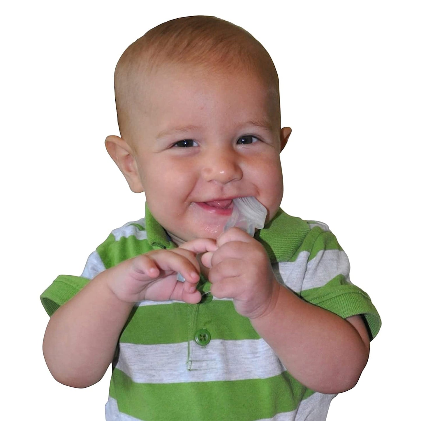 Baby’S First Toothbrush & Teether - Dentist Recommended, Freezer-Safe Silicone for Ages 4+ Months, Teething Relief + Dental Care, Dishwasher Safe, Blue