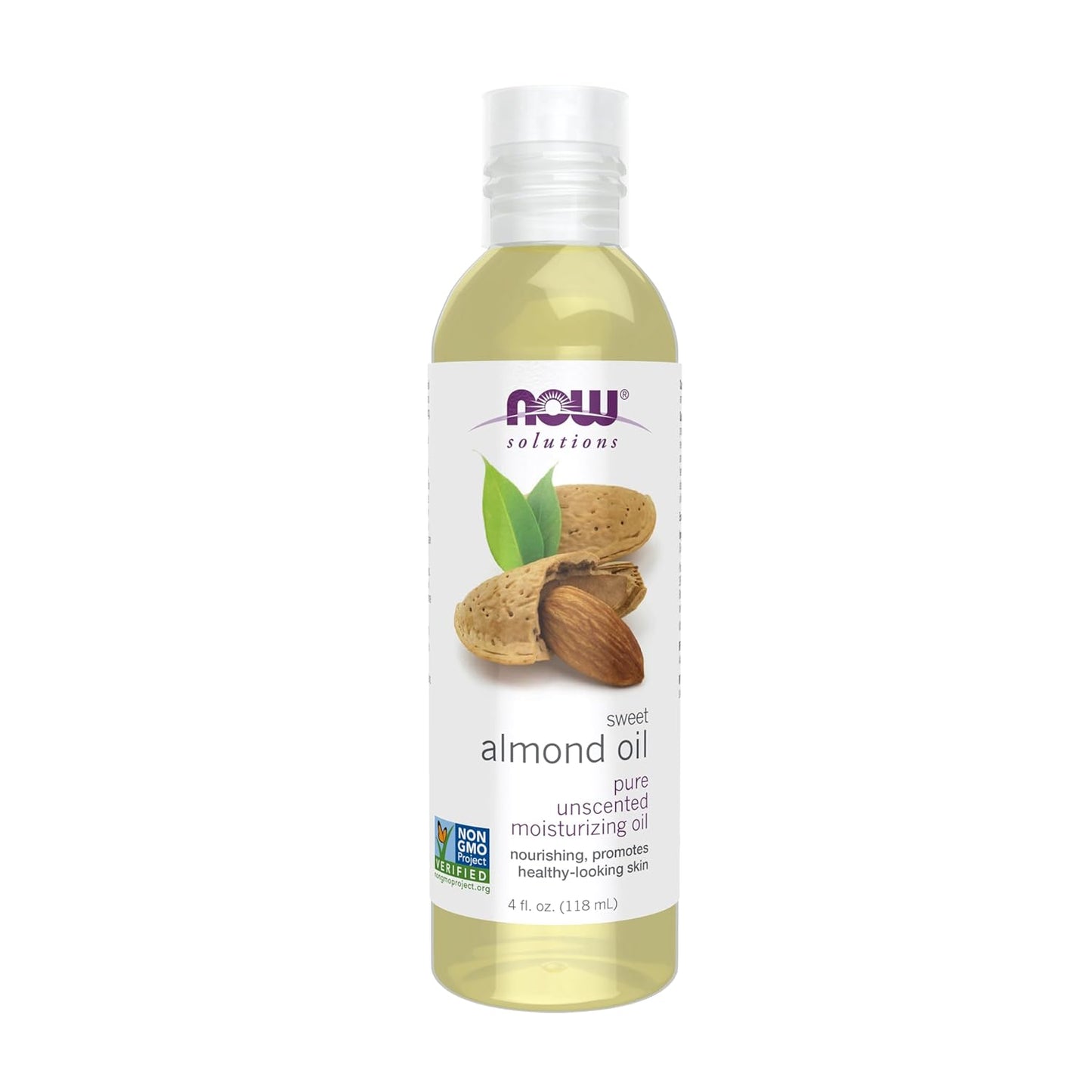 Solutions, Sweet Almond Oil, 100% Pure Moisturizing Oil, Promotes Healthy-Looking Skin, Unscented , 4-Ounce