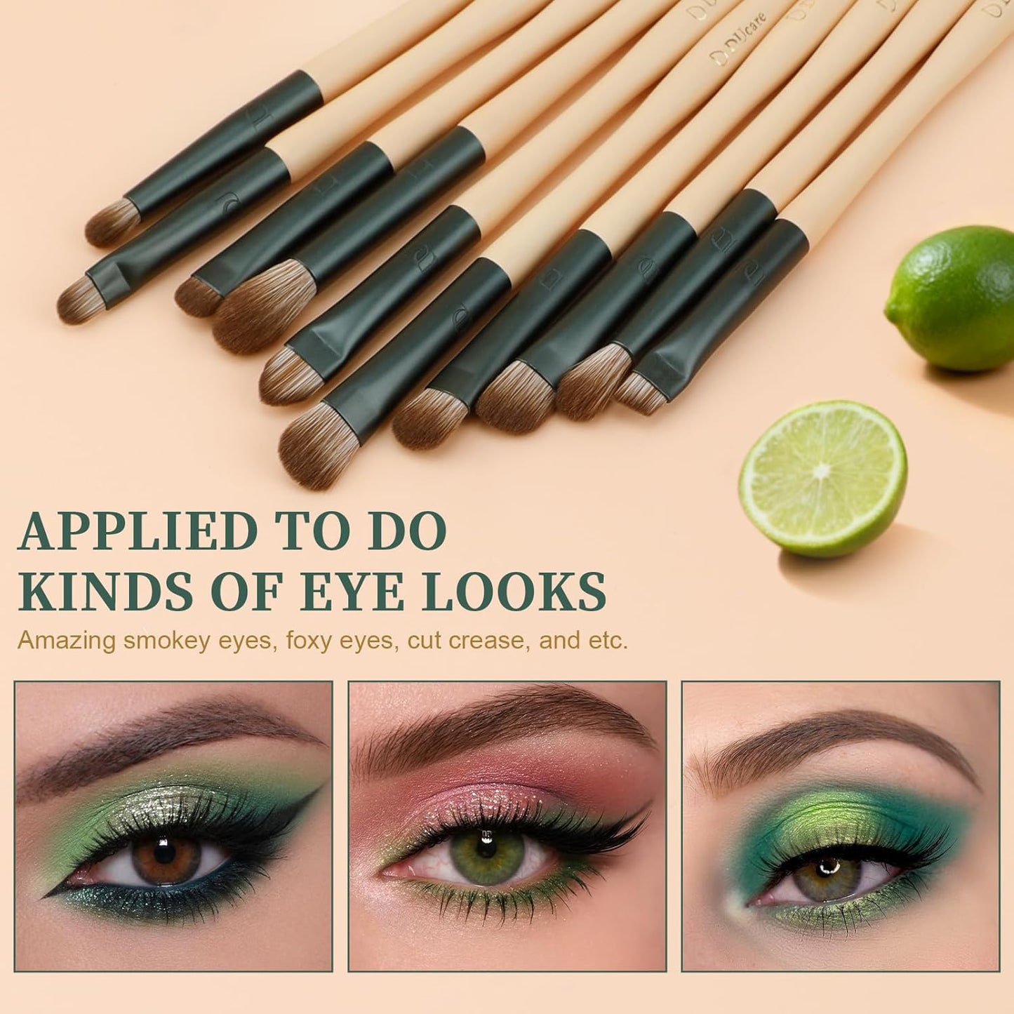 Makeup Gift Set 18Pcs,With 14Pcs Makeup Brushes Set 3Pcs Makeup Sponges 1PC Cosmetic Bag for Foundation Blending Powder Blush Concealers Eye Shadows