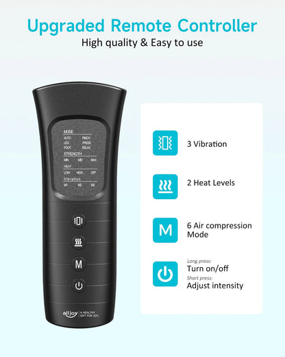 Leg Compression Boots Massager for Circulation and Pain Relief, Leg Air Compression Foot and Calf Massager with Heat