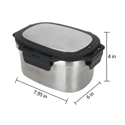 Food Container, Reusable Insulated Stainless Steel, Rectangular, 33 Oz