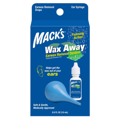 Wax Away Ear Wax Removal System - 0.5 FL OZ Ear Drops with Ear Syringe