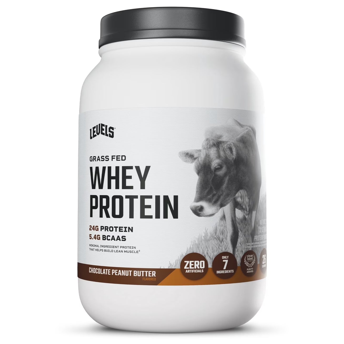 Grass Fed Whey Protein Powder, No Artificials, 24G of Protein, Chocolate Peanut Butter, 2LB