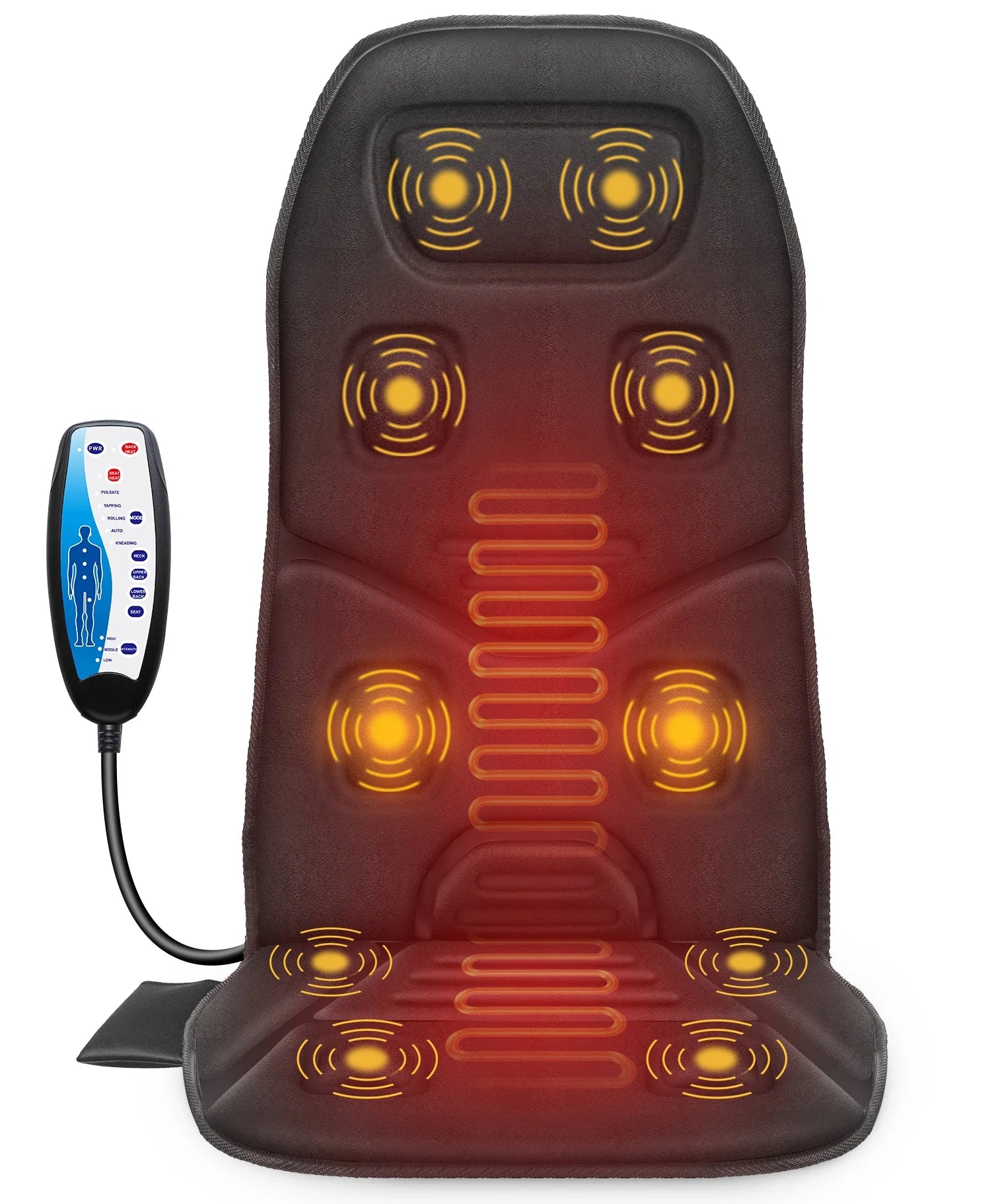 Motors Massage Seat Cushion with 3 Level Heating Pad, Back Massager Chair Pad, Father'S Day Gifts
