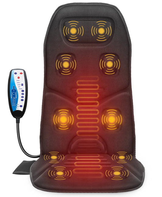 Motors Massage Seat Cushion with 3 Level Heating Pad, Back Massager Chair Pad, Father'S Day Gifts