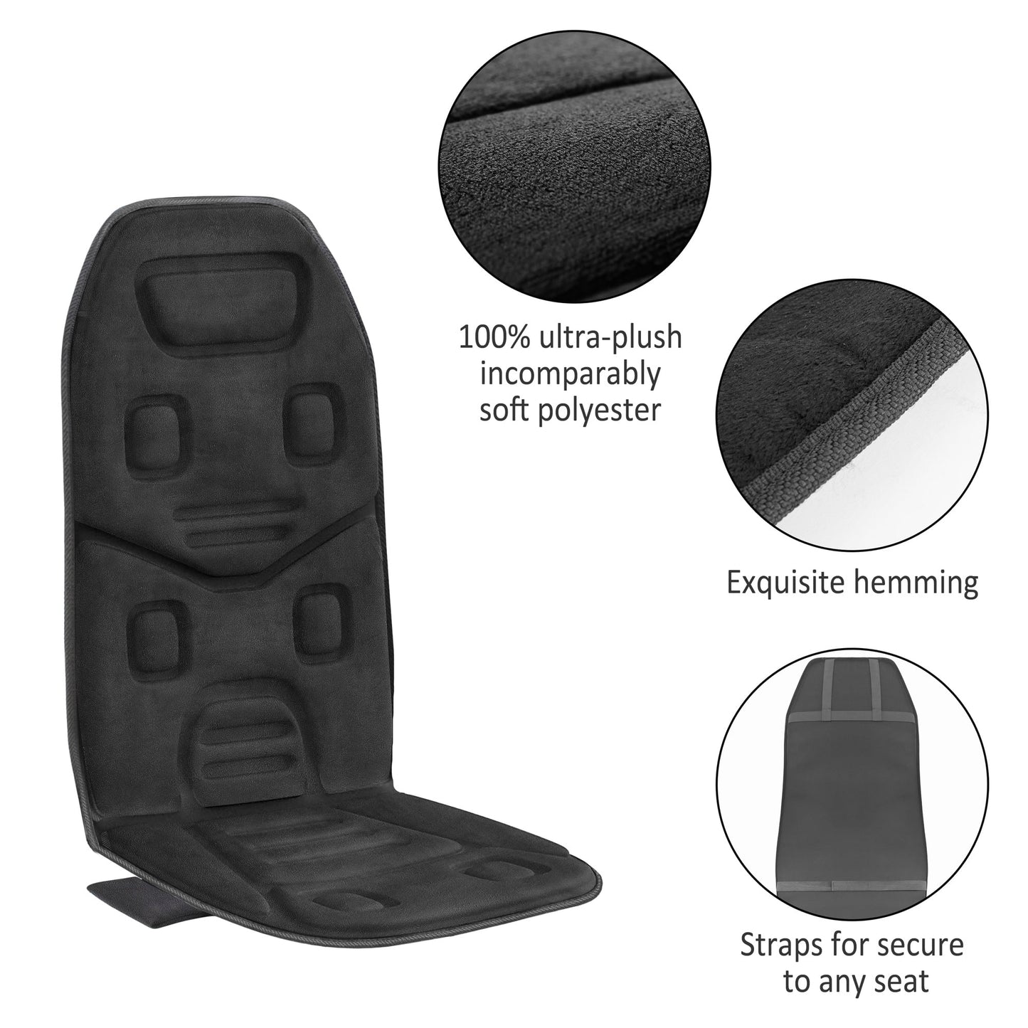 Motors Massage Seat Cushion with 3 Level Heating Pad, Back Massager Chair Pad, Father'S Day Gifts